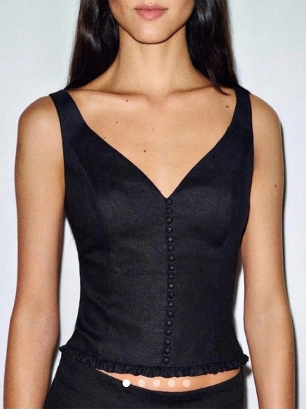 Reformation Black Flicka Linen top